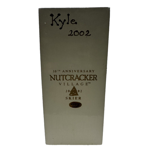 10th Anniversary NUTCRACKER Village 2002 Wooden MALE SKIER - Picture 7 of 9